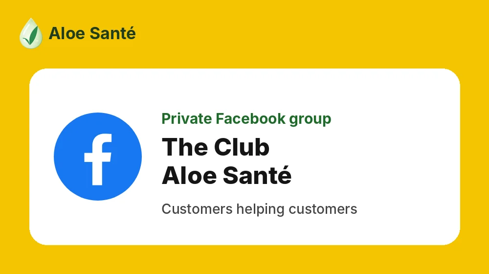 Club Aloe Santé, private Facebook group