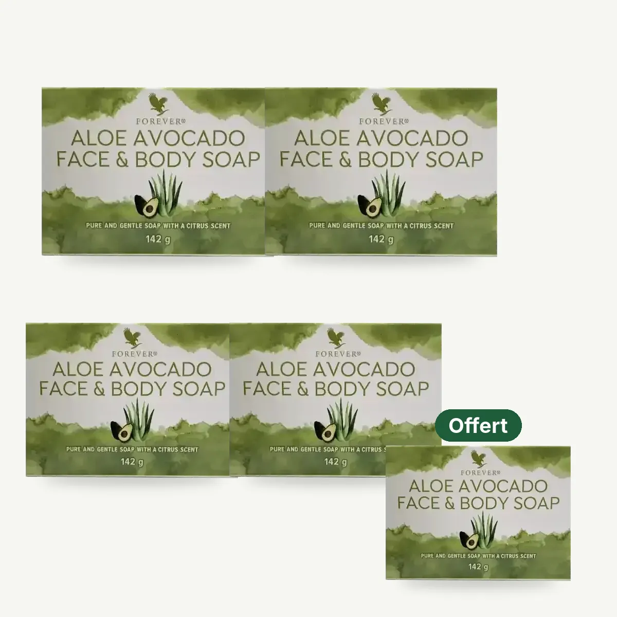 Aloe Avocado Face & Body Soap: buy 4, get the 5th free