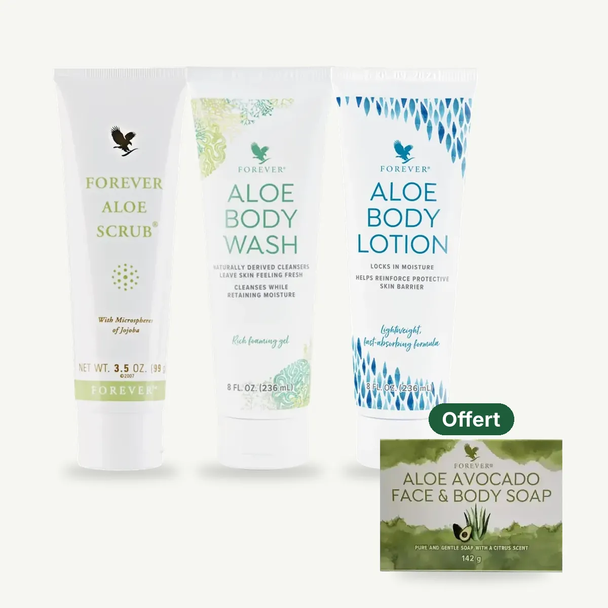 Trio peau douce : 3 produits, 1 Savon Corps et Visage Aloe & Avocat offert